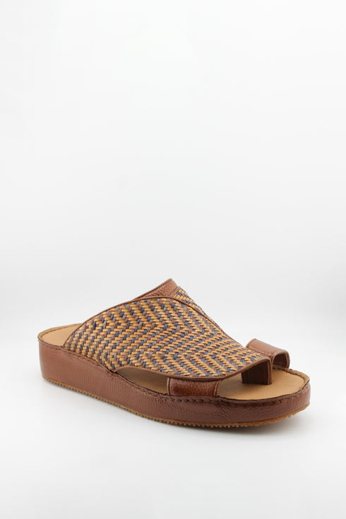 DFC Relax Men Woven Leather Slip-On Sandals